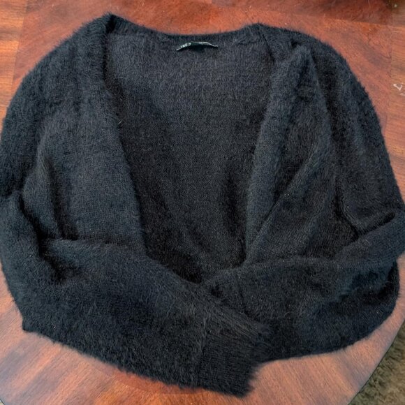 Black fuzzy cardigan by INC (International Concepts) size L - Picture 3 of 3